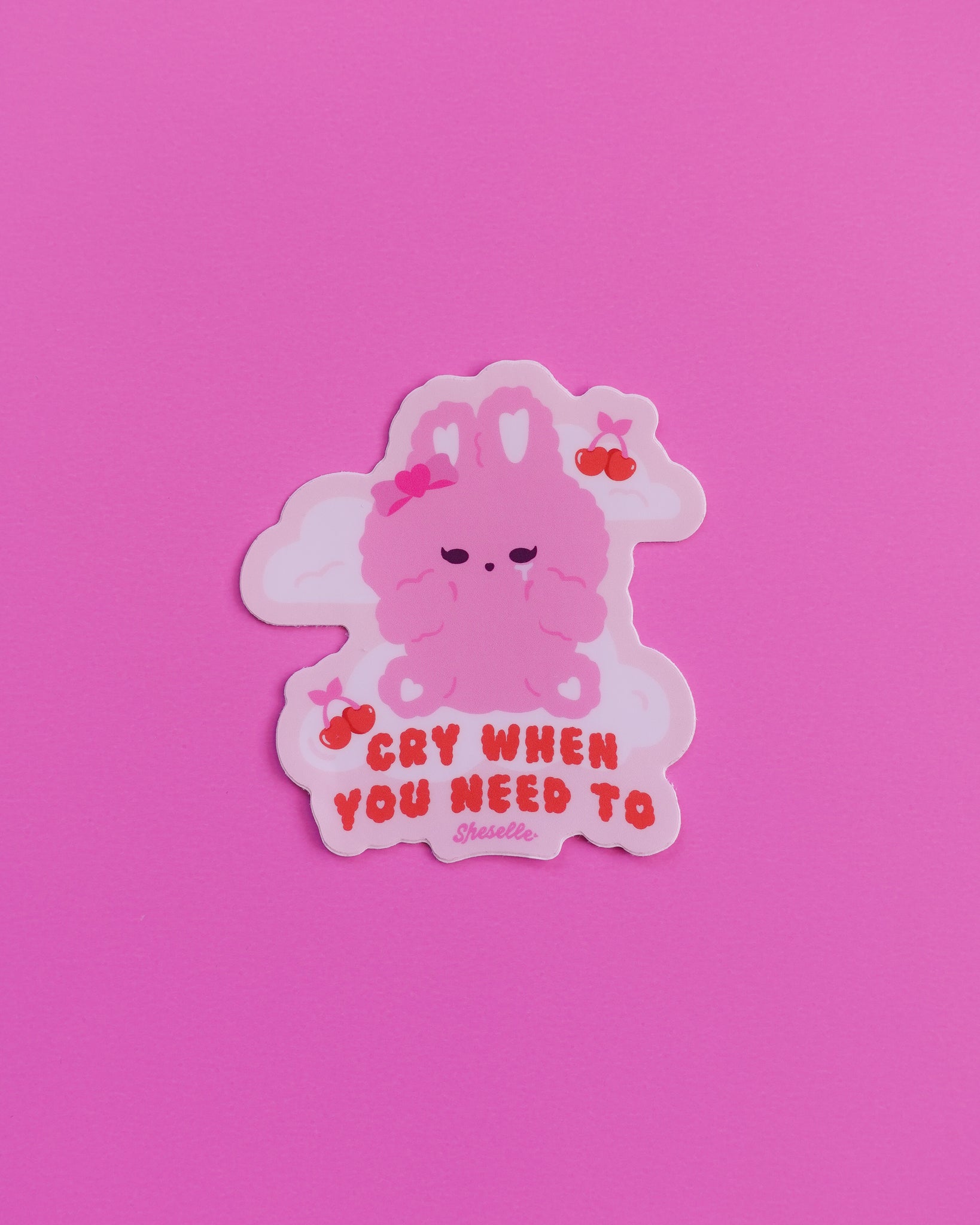 Cry When You Need To Bunny Vinyl Sticker