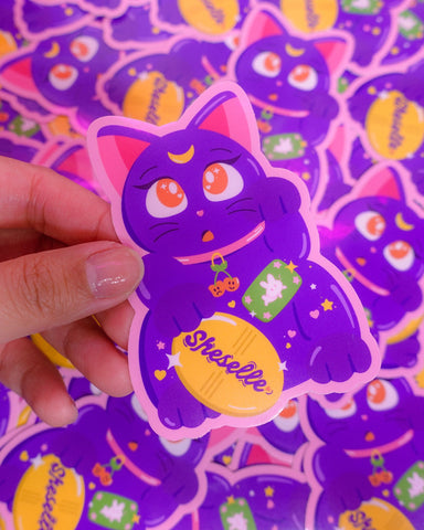 Luna Lucky Cat Sticker