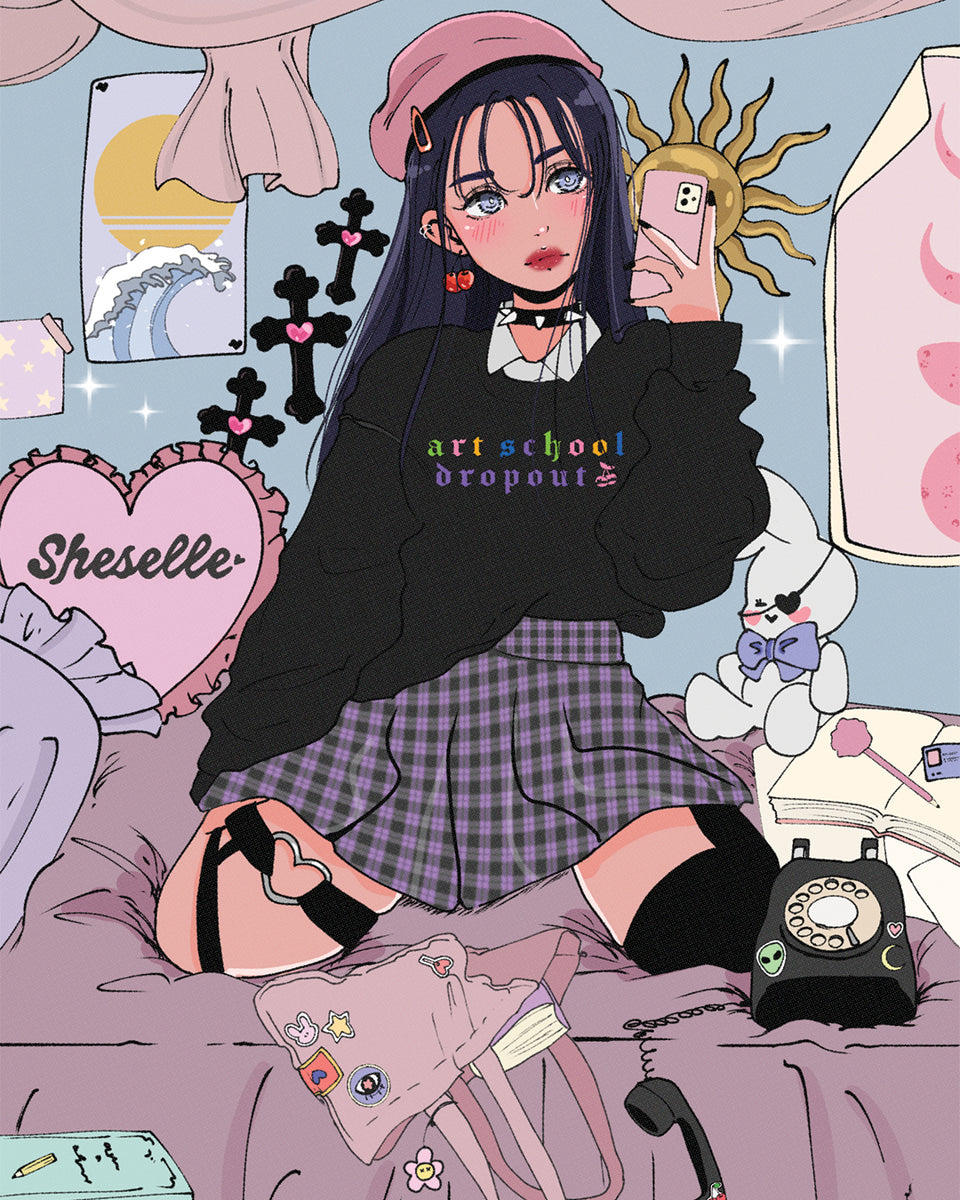 Cute Anime Girl Art School Dropout 5x7 Print – Sheselle