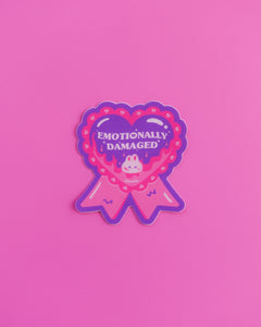 Emotionally Damaged Ribbon Sticker – Sheselle