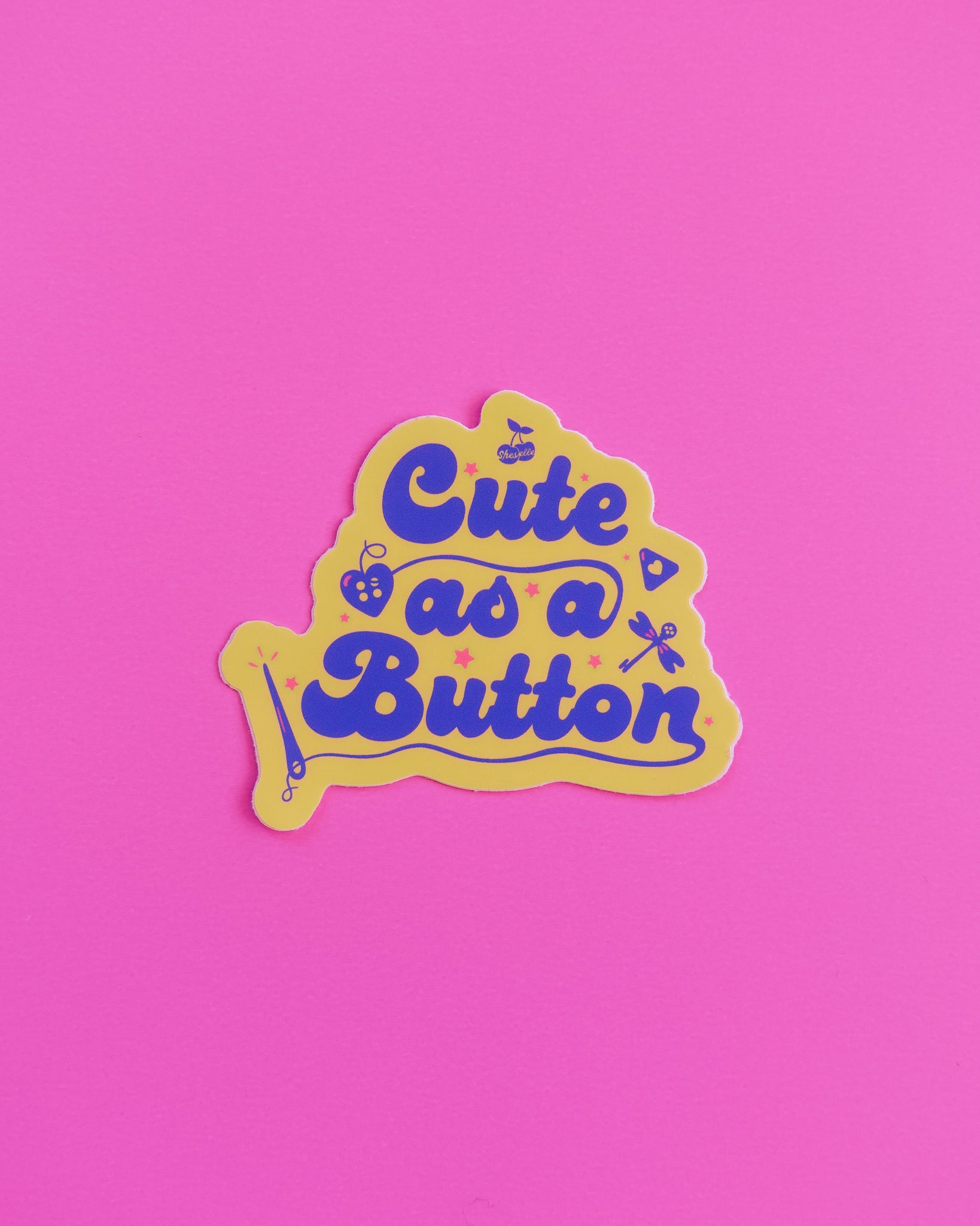 Pink Button Sticker Cute as a Button Sticker – Sheselle