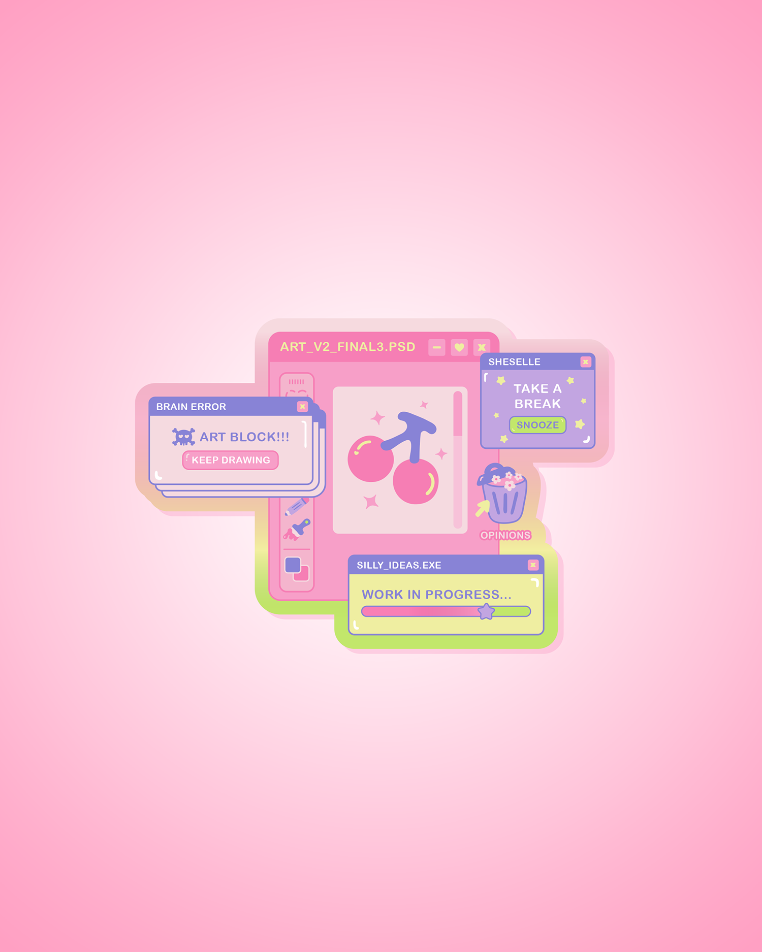 Art Block Computer Pop-Up Sticker