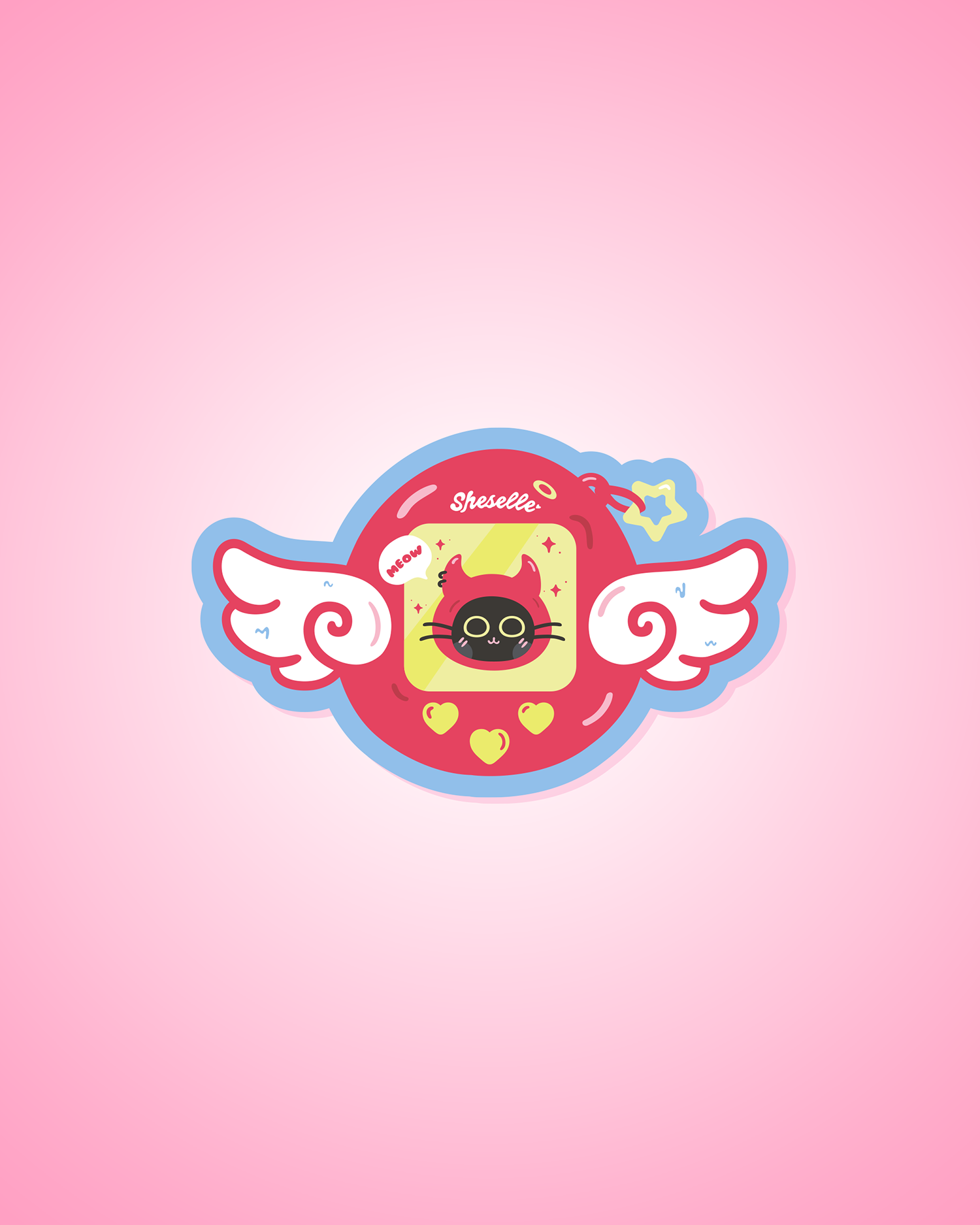 Devil Cat Tamagotchi Sticker