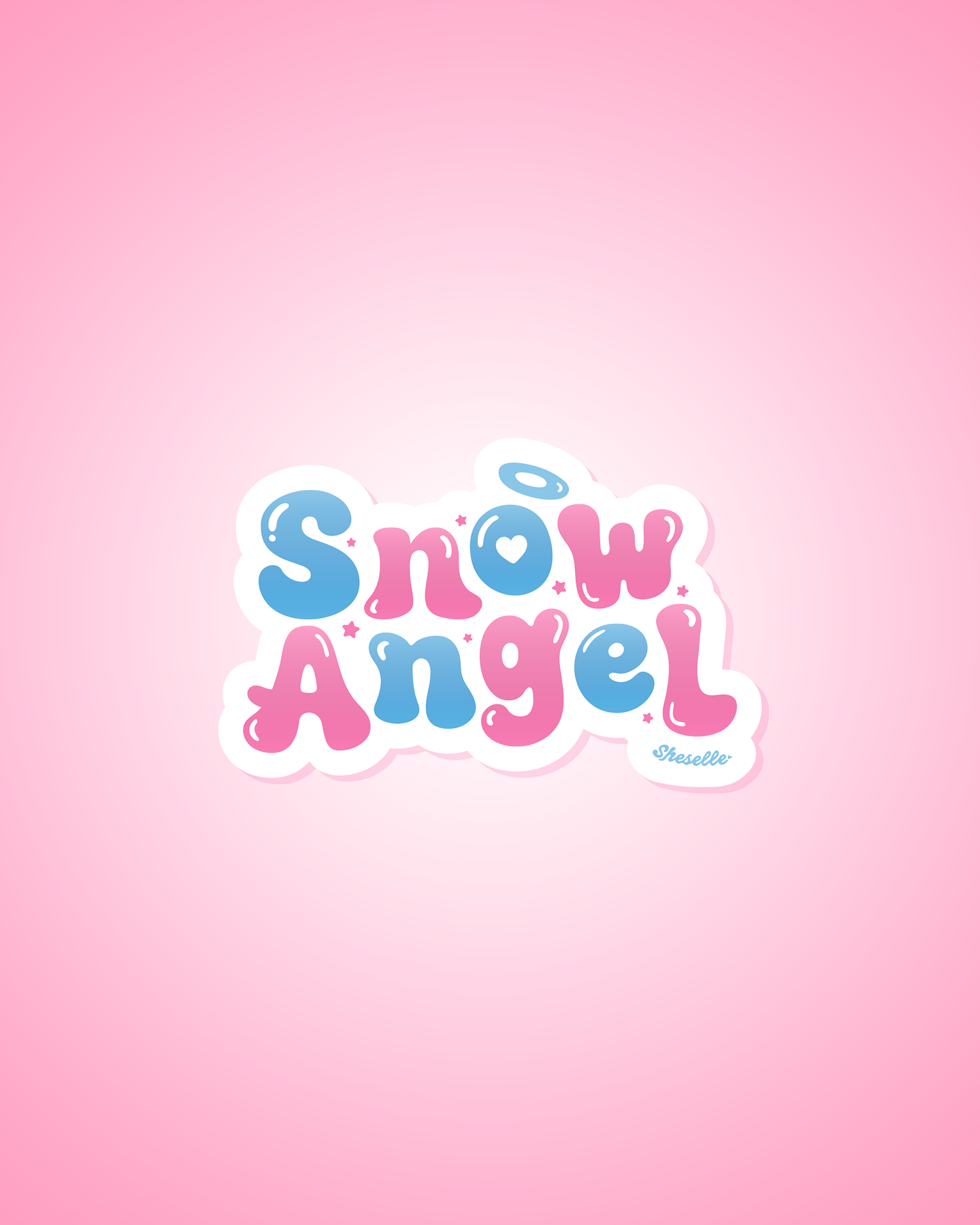 Snow Angel Christmas Sticker